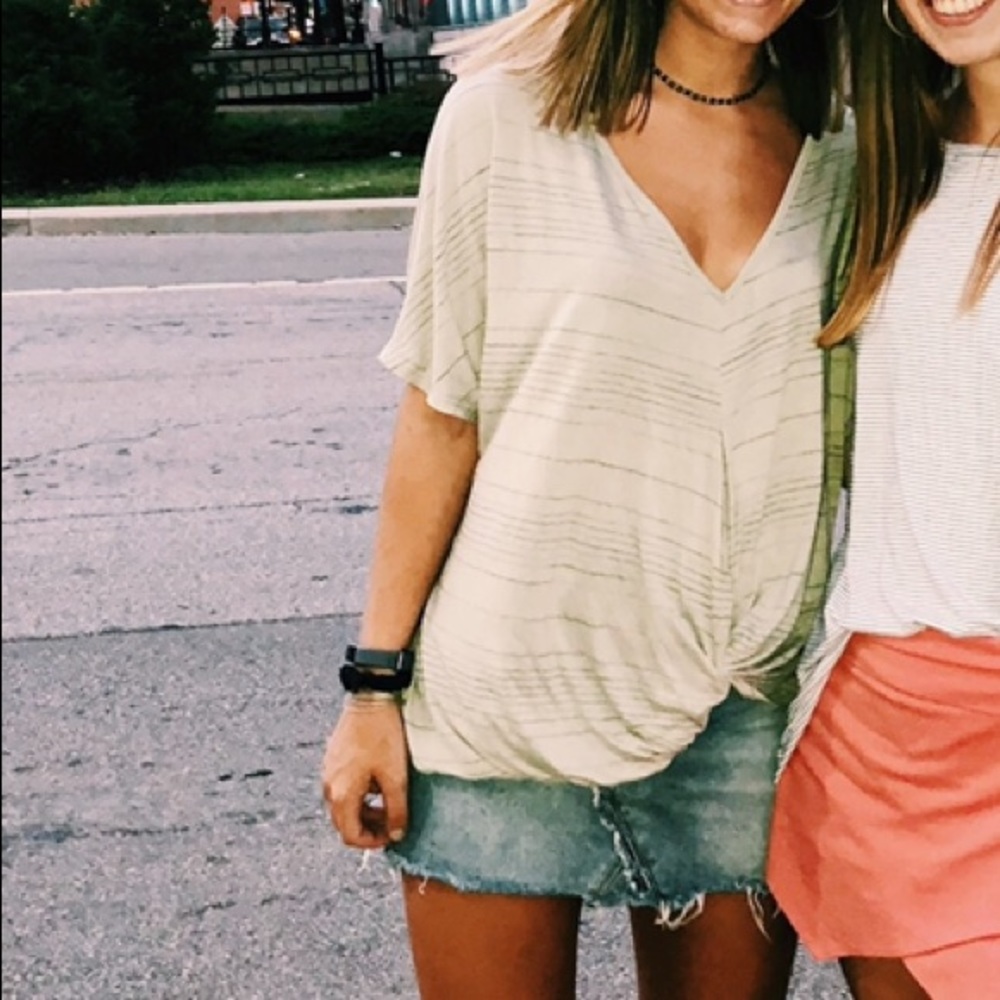 Sadie and Sage Green Twist-Front Top!
